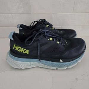 Hoka Stinson ATR 6 Athletic Running Shoe Sneaker Navy Blue White Womens Size 7.5